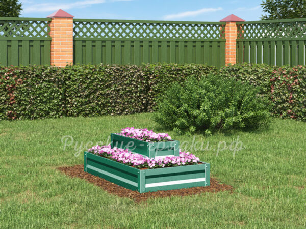 Клумба «Прямоугольная 2 яруса» с полимерным покрытием